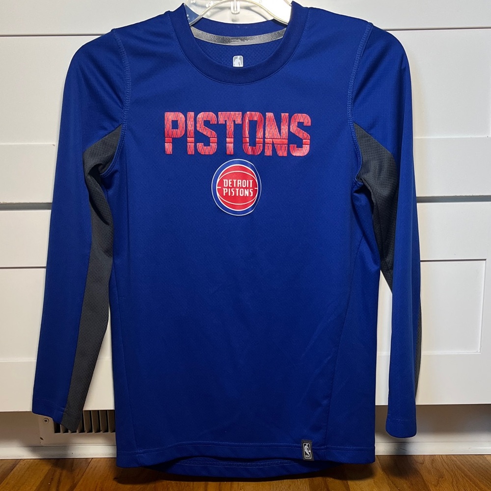 Detroit Pistons Kids Dri Tek Long Sleeve Shirt Size M size 10/12